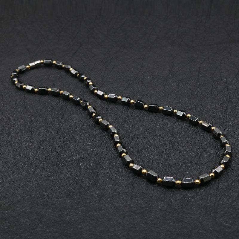 Simple Classic Health Energy Healing Therapy Beaded Magnetic Hematite Necklace for Men and Women Jewelry