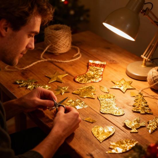 Yousheng Metal Embossing Foil Sheets DIY Aluminum Craft Foil Sheets Christmas Art Embossings Tin Foil Sheets for Embossing Engraving Scrapbooking