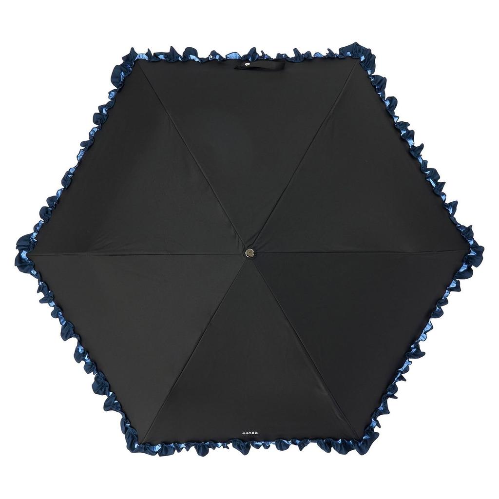 Moonbat Складной Солнцезащитный и Дождевой Легкий Теплоотражающий УФ Мини Черный [Esta] Женский Зонт, Защита, Блокировка, Блокировка, Защита, Рюши, 31-230-30268-05,