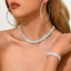 Fashion Bundle Neck Chain Amazon Popular Jewelry Full Claw Chain Bracelet Earrings Necklace Rhinestone Three-piece Set
