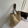 Retro Large Capacity Canvas Bag Solid Color Student Hand Shoulder Bag