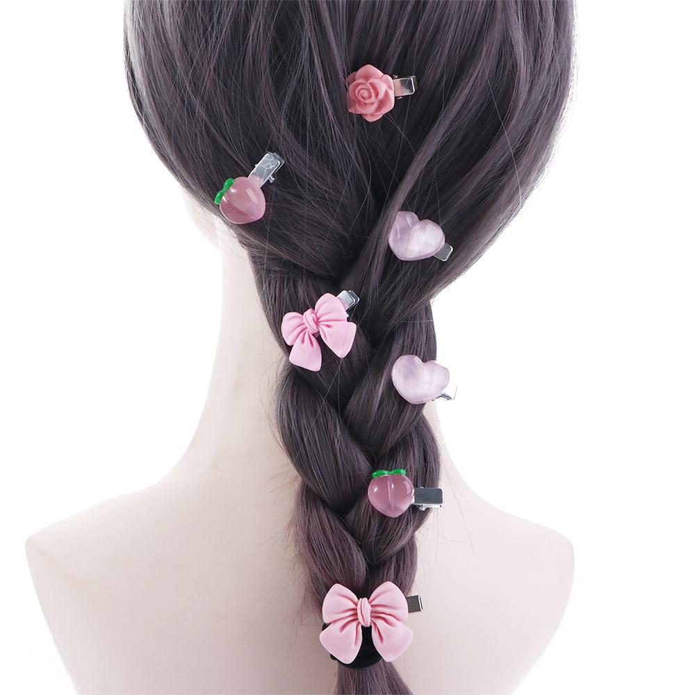 Love Heart Resin Korean Style Hair Clip Women Hair Accessories Small Side Clip Duckbill Clip