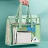 1 Large Capacity Portable Transparent Waterproof Handheld Folder, Expandable File Storage Bag, PVC Self-adhesive File Bag for of