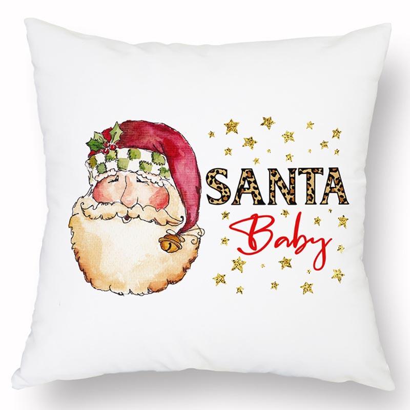 Новая Рождественская Льняная Наволочка с Принтом Домашний Диван Гостиная Праздничная Грязеотталкивающая Подушка