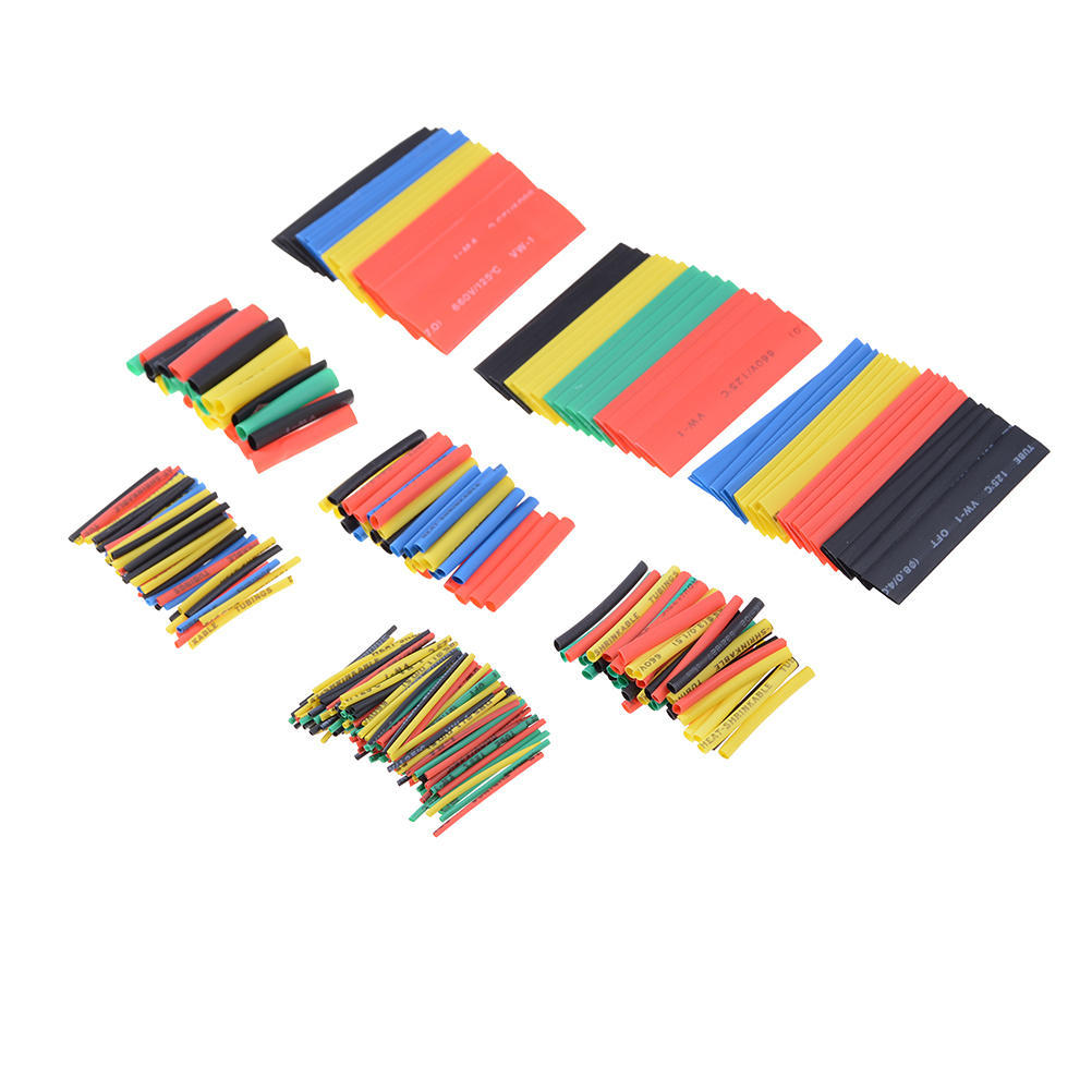 328Pcs 2:1 Ratio Polyolefin Heat Shrinkable Tubing Sleeving Wrap Cable Kit