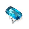 Blue Topaz Gemstone 925 Sterling Silver Gift Jewelry Ring Size 8