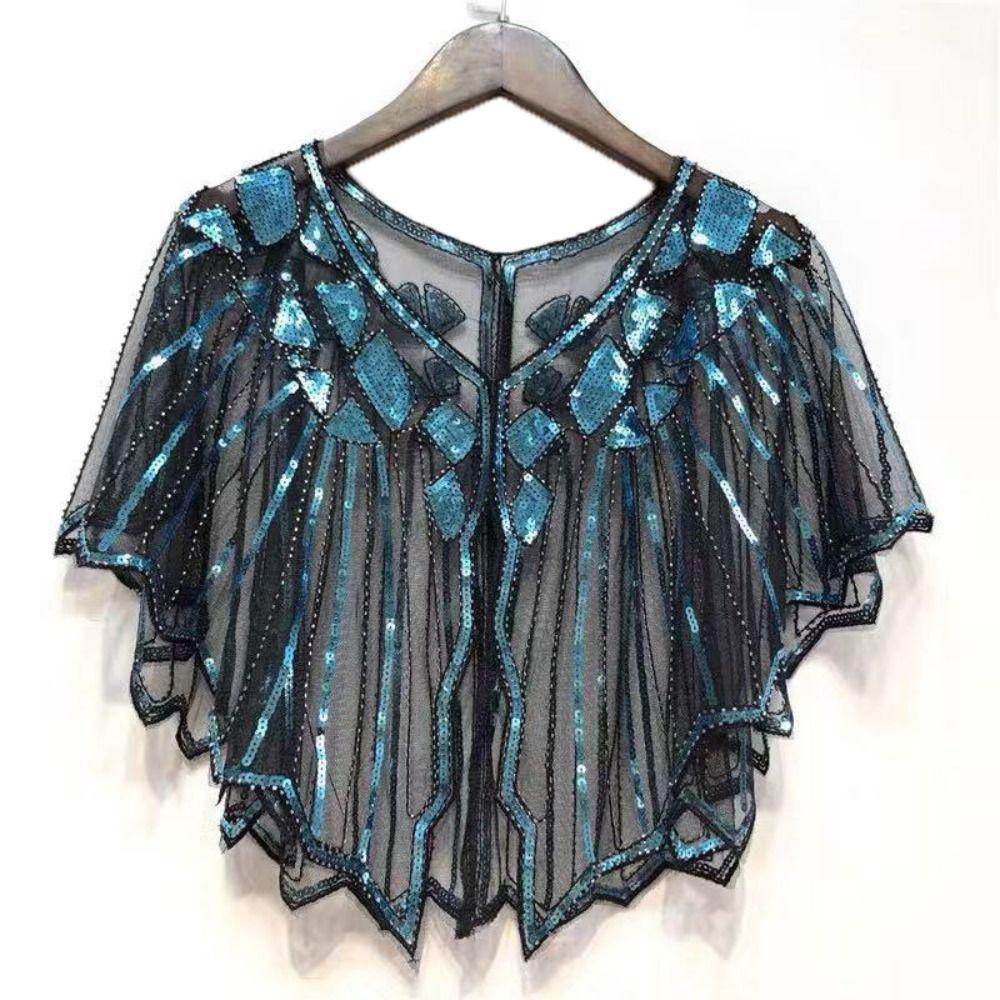 Evening Dress Accessories Sequins Shawl Wraps Party Evening Cape Elegant Ladies Flapper Cover Up