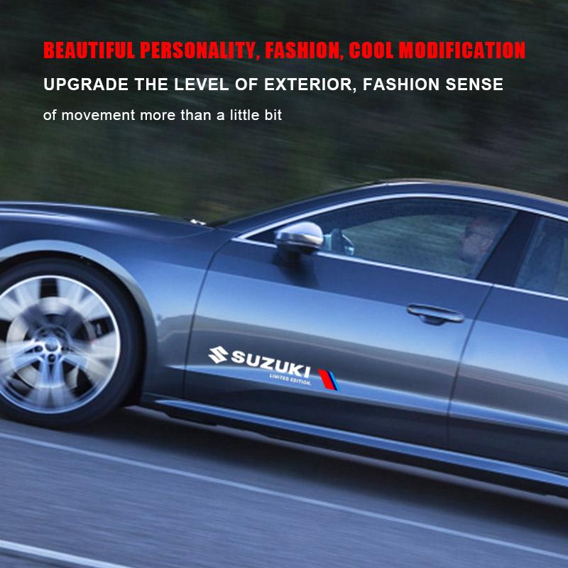 2 шт. Наклейки для украшения кузова автомобиля, Персонализированные спортивные наклейки на двери для Suzuki Jimny GW250 Samurai Vitara Swift Baleno SX4 Ignis Alto Splash Swace