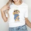 Летняя женская забавная милая футболка с принтом медведя для девочек, женская модная футболка с узором для отдыха, женская простая футболка с коротким рукавом для отдыха