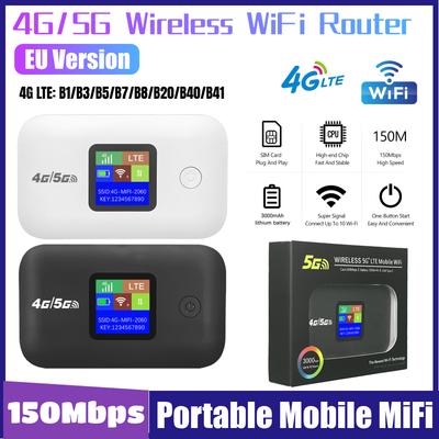 Беспроводной WiFi-роутер 4G/5G LTE 150 Мбит/с Карманный WiFi-модем со слотом для SIM-карты Портативный MiFi-модем Автомобильный мобильный WiFi-хотспот Донгл