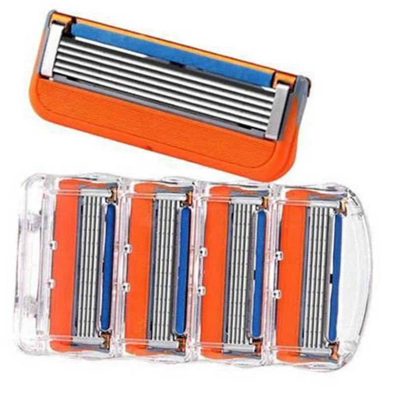 4 шт./упак. Профессиональные бритвенные лезвия с 5 слоями, совместимые с мужским уходом за лицом или Mache 3