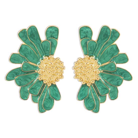 1 пара серег-гвоздиков с тычинками, элегантный темперамент, винтажный изысканный подарок, неаллергический цветок, с которого капает масло