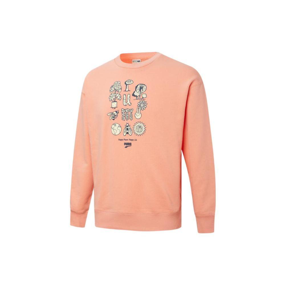 Puma Downtown Graphic Crew Sweatshirt Men Sweatshirts Peach 533677-28