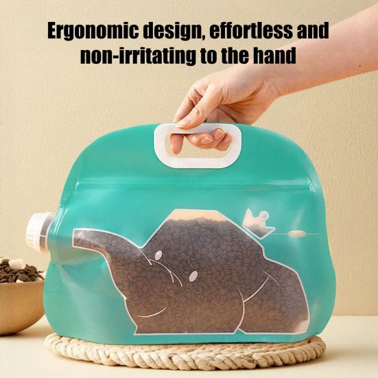 Сумка для хранения корма для домашних животных, герметичный пластиковый пакет для хранения сухих закусок, портативный герметичный пакет для корма для домашних животных для путешествий, кемпинга, походов