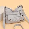 Women's Multi-Layer Shoulder Bag Soft Leather Crossbody Bag Large Capacity Mother Bag