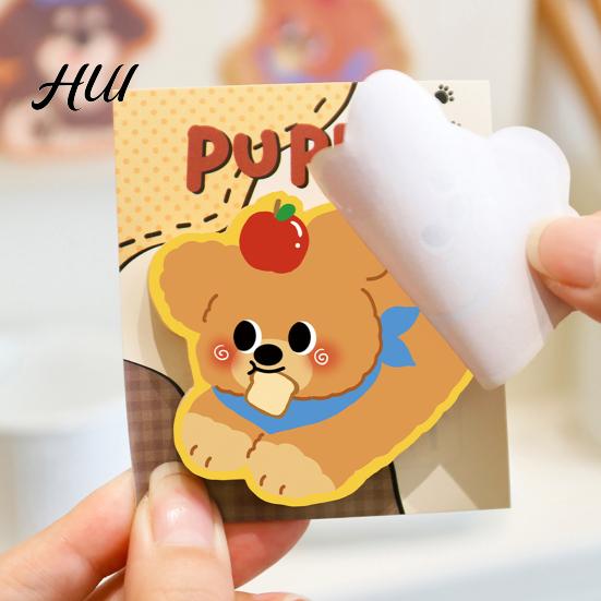 Writable Peel-off Notes 2Pcs Dachshund Message Pad Set Cute Puppy Shaped Self-Adhesive Memo Reusable Note Pads for Students Office No Residue Animal