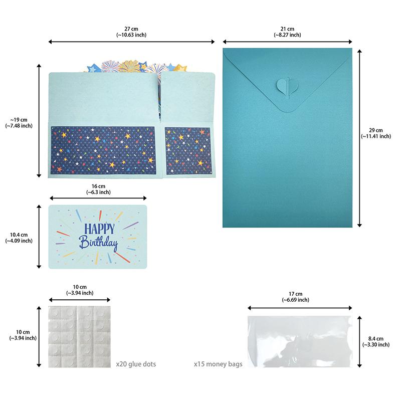 Сделай сам Открытка на день рождения Ручная работа 3D поздравительная открытка Коробка с вытягивающимися деньгами Яркие цвета Уникальный сюрприз на день рождения Подарок для празднования