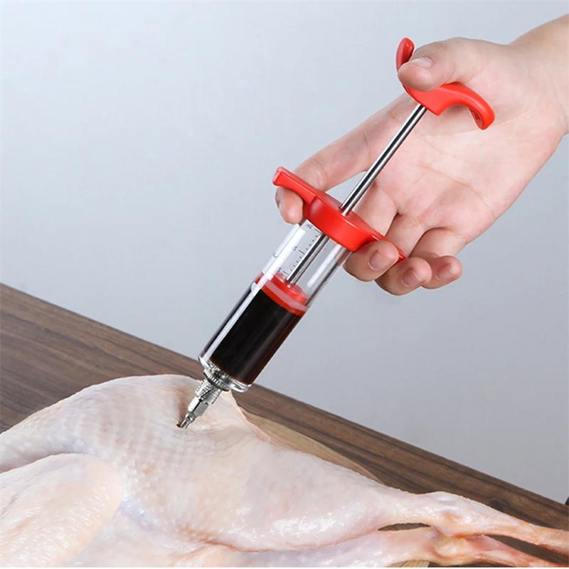 Горячая Распродажа Шприц для мяса барбекю Инжектор для маринада индейки курицы Шприц для приготовления блюд Кухонные принадлежности Syinge