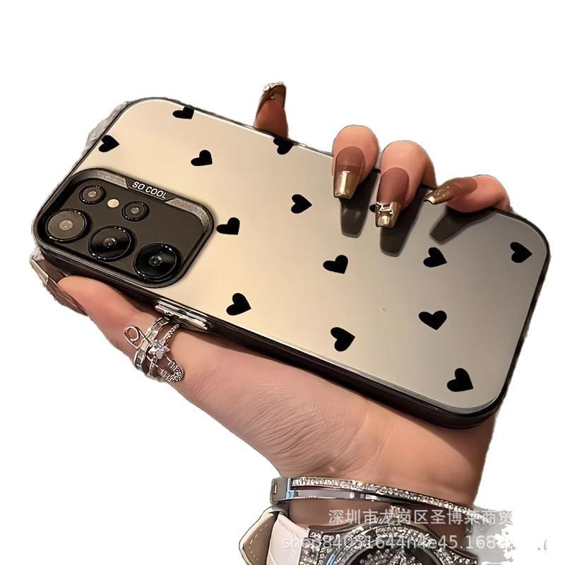 Применимо к Samsung Цвет Серебристый Чехол S24/S25ULTRA Черный Любовь GalaxyS23/NOTE20 Чехол для Мобильного Телефона