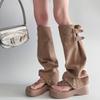 Women's Two-wear Toe Stacking Trouser Tube Boots Women's Thick-soled Herringbone High Tube Roman  Womens Sandals Sandalias Mujer