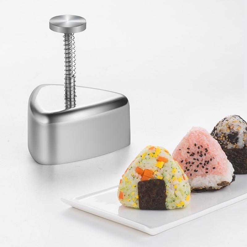 Stainless Steel Rice Ball Mold Sushi Maker Press Maker Sushi Triangle Mould Japanese Onigiri Rice Ball Bento Gadget Machine Kitchen Accessories Tool