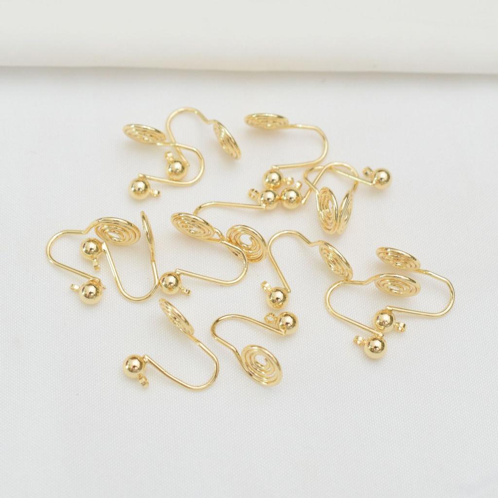 10pcs Color Retention 18K Gold Mosquito Coil Disc Ear Clip Converter Diy Handmade Jewelry Accessories Painless Change Ear Clips