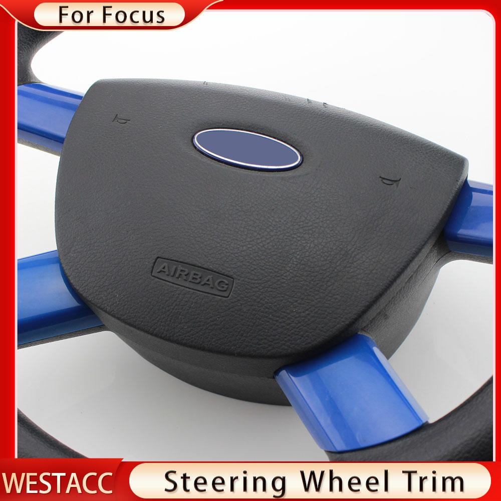 4 шт./компл., наклейка из углеродного волокна для салона автомобиля, накладка на руль для Ford Focus MK2 2005-2011, украшение