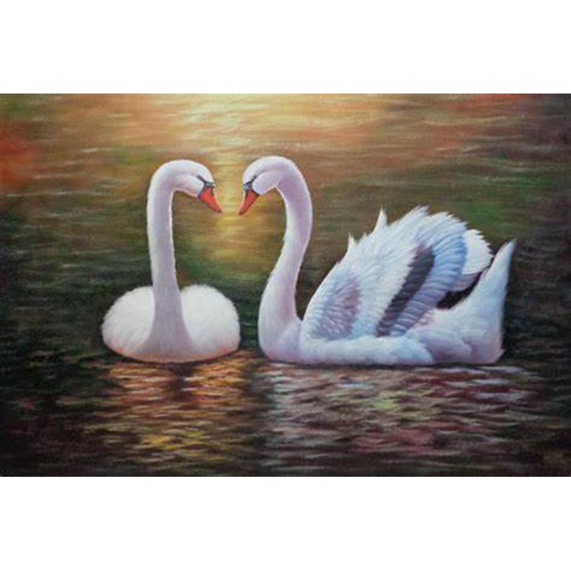 DIY Swan 5D Diamond Painting Full Round Drill Animal Diamond Embroidery Cross Stitch Mosaic Kits Wall Art Home Decor