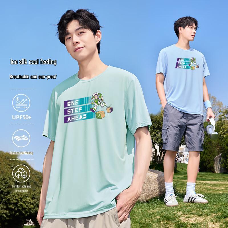 MINISO Мужская футболка с коротким рукавом Disney Базз Лайтер Бегущий Графический