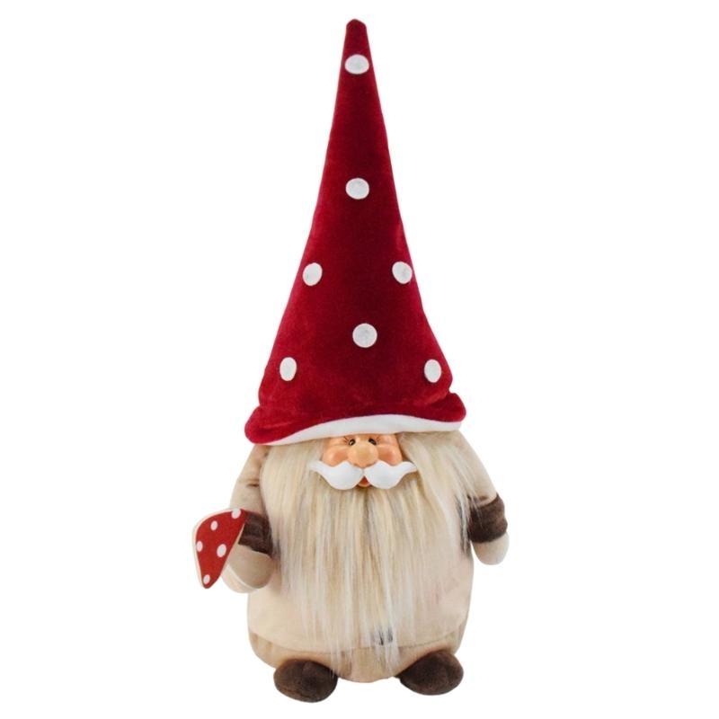 652F Portable Handmade Dwarf Gnomes Mushroom Gnomes for Tabletop Christmas Decors