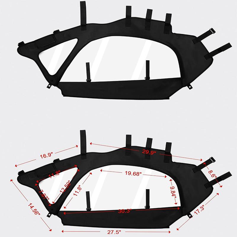 X3 Soft Upper Door Set Kit UTV Soft Cab Doors Top Enclosure Top Door Skin For 2017-2025 Can Am Maverick X3 2-Seater Models