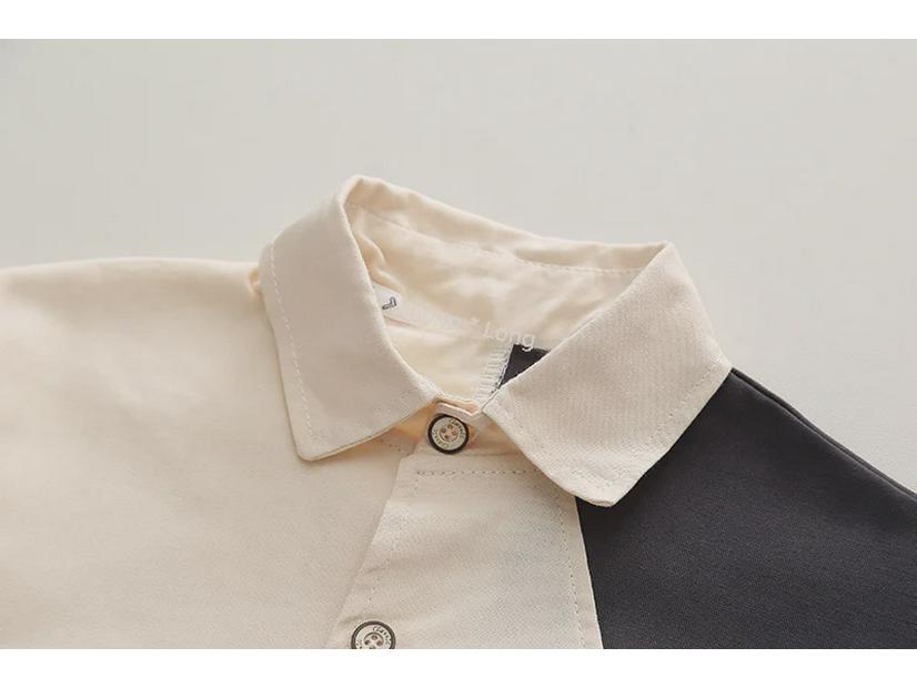 Стильный комплект рубашек с длинными рукавами для мальчиков на весну и осень 2023 г.