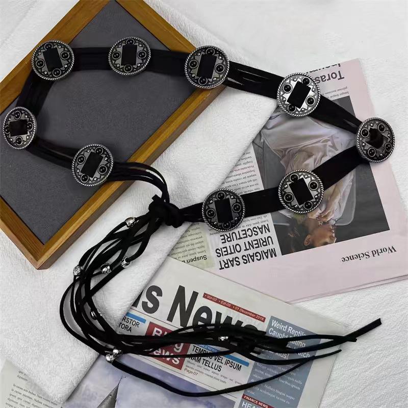 Vintage Coin Braided Sash Belt Boho Tassel Waistband Western Knotted Dress Girdle For Women Decoration