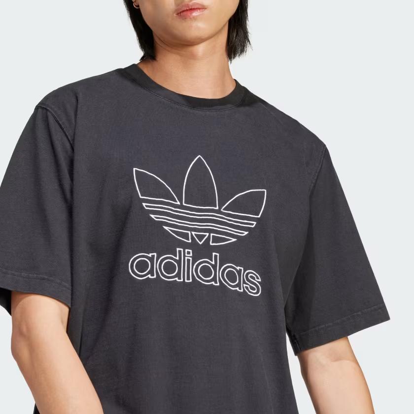 adidas Футболка Adicolor Outline Trefoil черная мужская уличная одежда IU2347