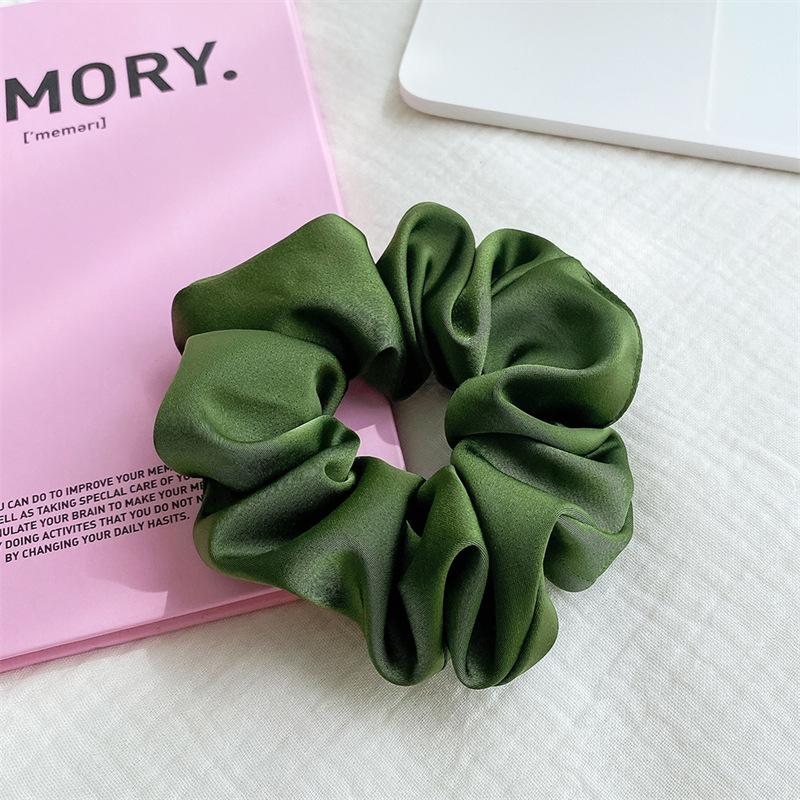 Oversized Glossy Surface Hair Scrunchies High Elasticity Ponytail Holder For Thick Hair Solid Color Aesthetic Tie