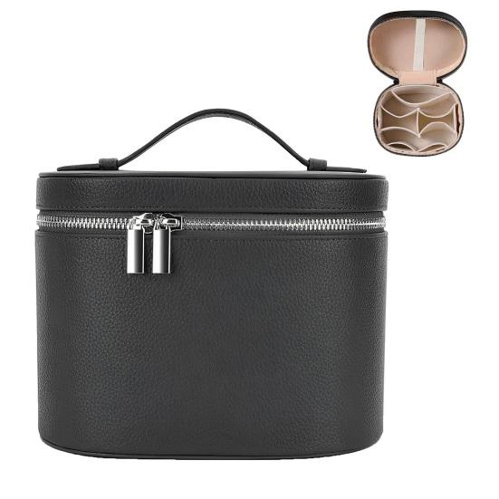 Дорожная косметичка из водонепроницаемой искусственной кожи с разделителем и ручкой, портативная косметичка для женщин.