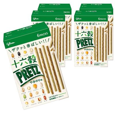 Pretz 16 злаков Pretz со вкусом Якинори 60 г x 5 штук Снек Крендель Пищевые волокна Злаки Нори Эзаки Глико Глико Pretz (6 сумок)