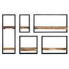 Set of 5 Solid Acacia Wood and Steel Wall Shelves - vidaXL - Brown - Living Room
