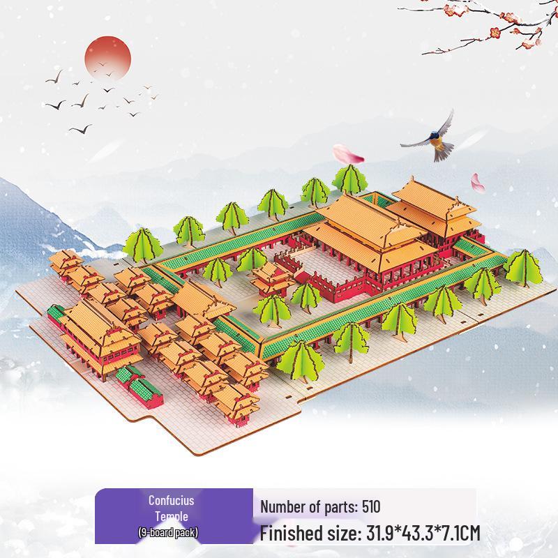 3D DIY Деревянный Набор Модели Виллы в Китайском Стиле