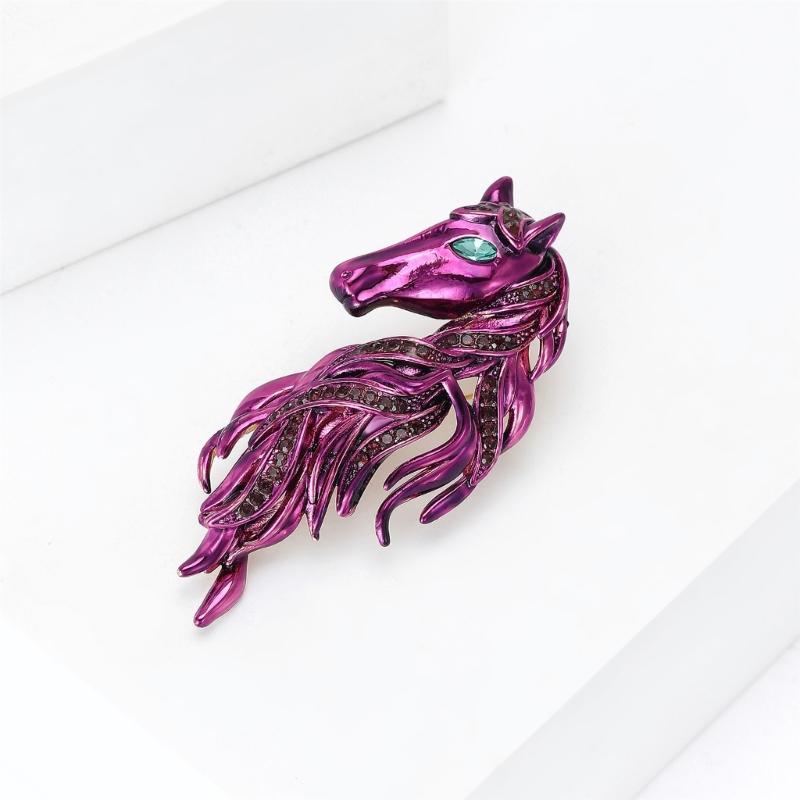 Handcraft Horse Head Brooch Portable Alloy Accessory for Casual Formal Outfits
