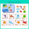 Puzzle Who Shape Card Early Learning Kids Educational Toy Wooden Game