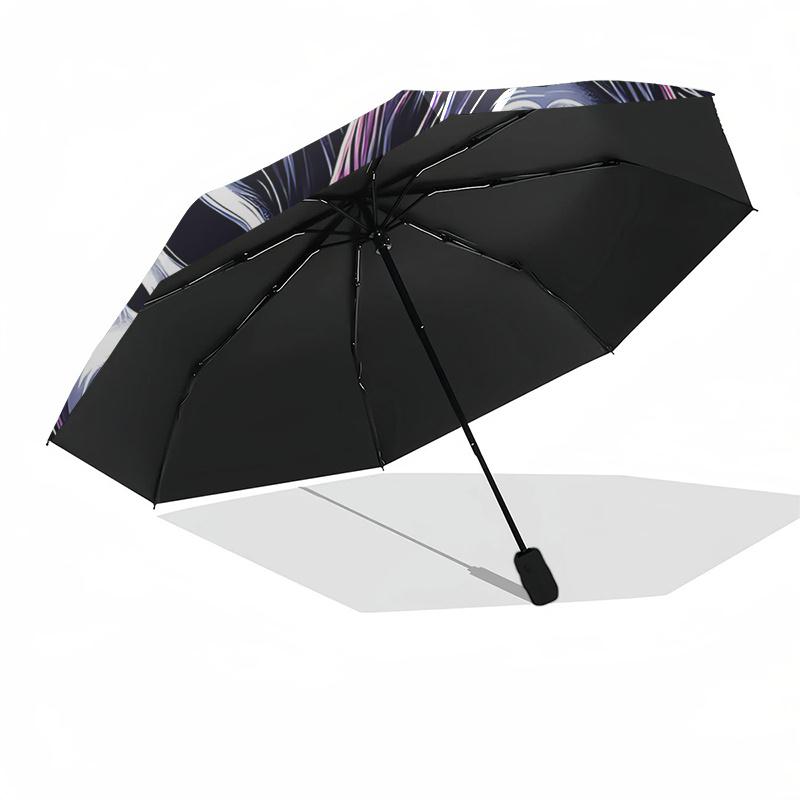 Scream Mask Auto-Folding Umbrella: Portable 3-Fold Design with 8-Bone Frame - Perfect for Fans, Travelers, and Daily Use0104240a