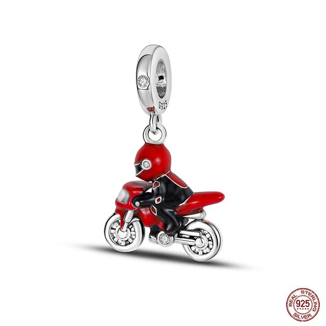 Новые стерлингового серебра 925 пробы красного цвета, подвески в форме сердца, бусины, ювелирные изделия на удачу, подарки