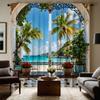 2 шт. HD оконный тропический пейзаж декоративная занавеска с синей завязкой цифровая печатная занавеска стиль украшения дома украшение livi