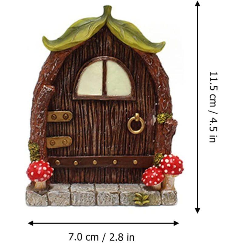 Decor Fairy Miniature Terrarium Gnome Home Door And Mushroom Glow In The Dark Miniature Mushroom House For Trees Decoration