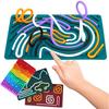 Kid Sensory Activity Board Sensory Activity Board 2 In 1 Silicone Fidget Toy Double-Sided for Calming Stress Anxiety ADHD Autism