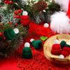 20pcs Handmade Mini Santa Hat Knitting Doll Hats New Christmas Hats  Christmas