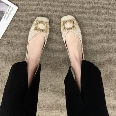 - Туфли на плоской подошве с неглубоким вырезом, квадратным носком, из мягкой кожи, на мягкой подошве, одинарные туфли, женские больших размеров, для улицы, туфли для бабушек