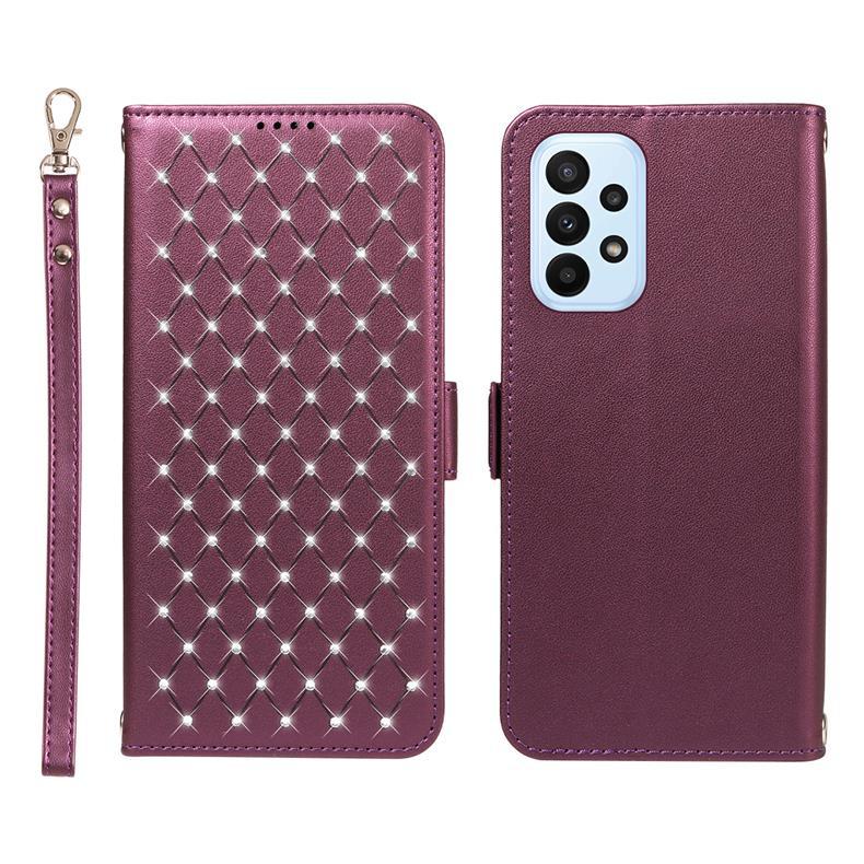 Suitable for Samsung S26 Ultra flip phone case with card slot, A37 5G diamond-studded starry sky protective case