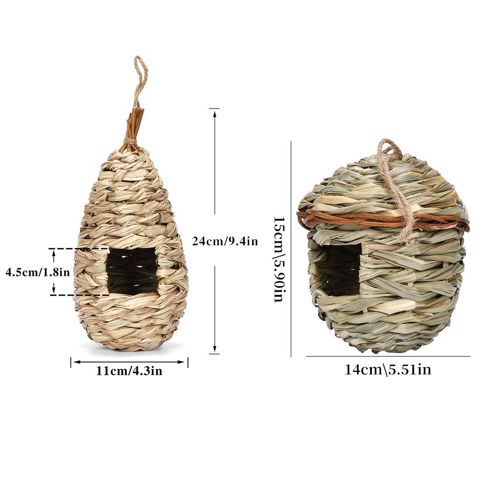 Гнездо для птиц Клетка для птиц Натуральная трава Яйцо Клетка для птиц Дом для птиц Подвесные домики для спальни Уличный питомец Попугай L7N8